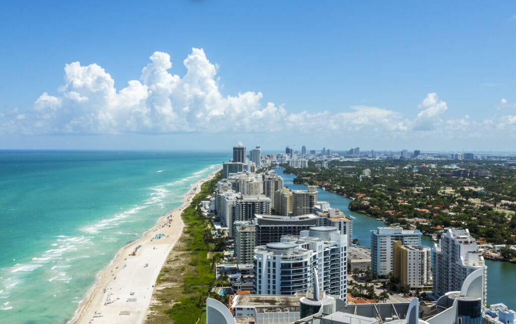 Miami beachfront skyline on a sunny day, home to trusted Florida lemon law attorneys helping with defective vehicle claims.